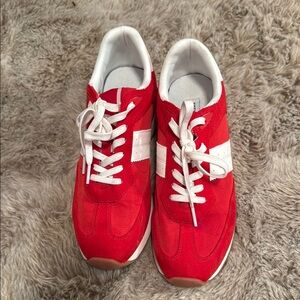 Steve Madden Red and White Sneakers
